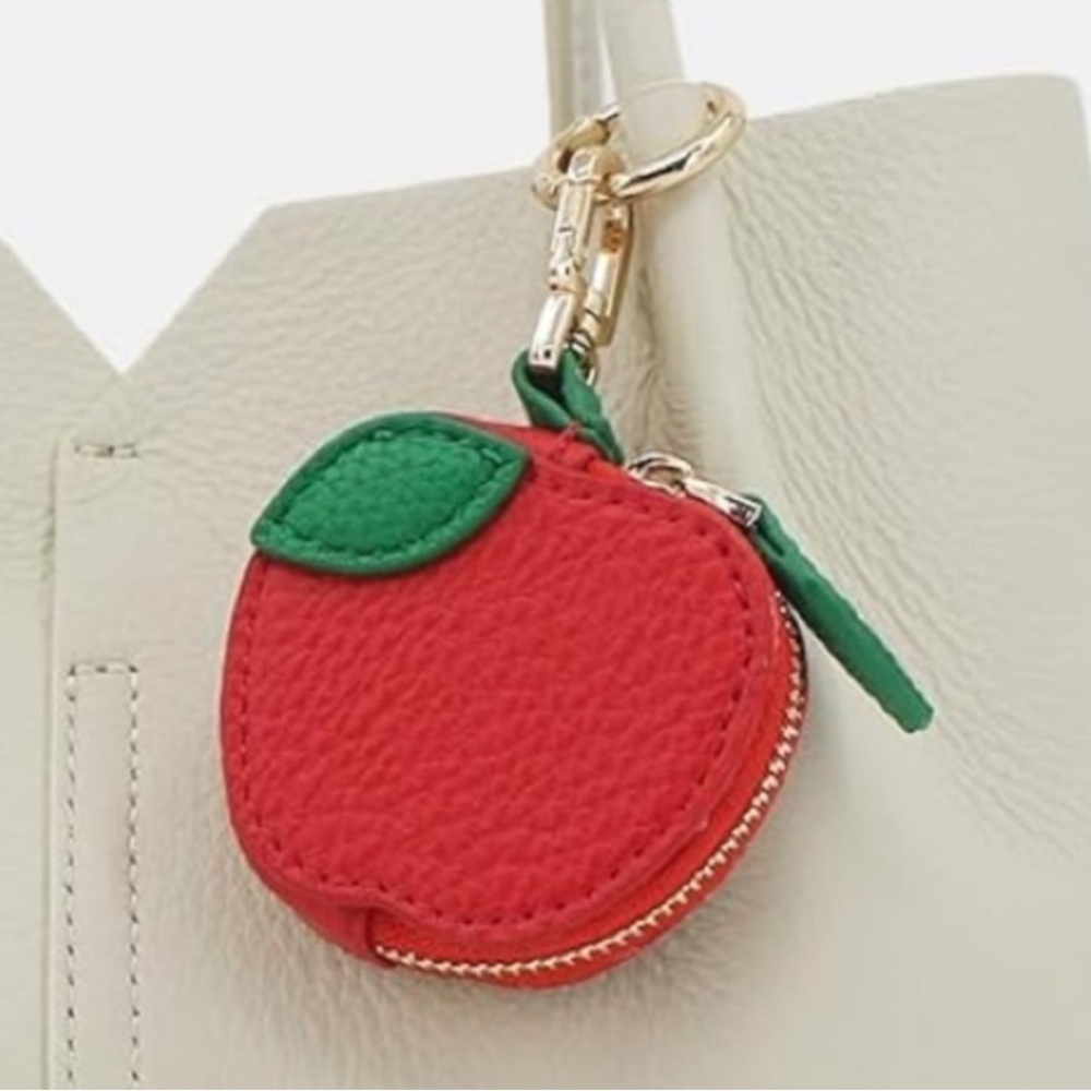 🍎NEW Apple Bag Charm/ Keychain Zip Pouch Cles Mini Bag